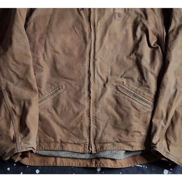 Carhartt vintage men's tan distressed canvas chore work coat jacket size 4XL - Picture 3 of 9